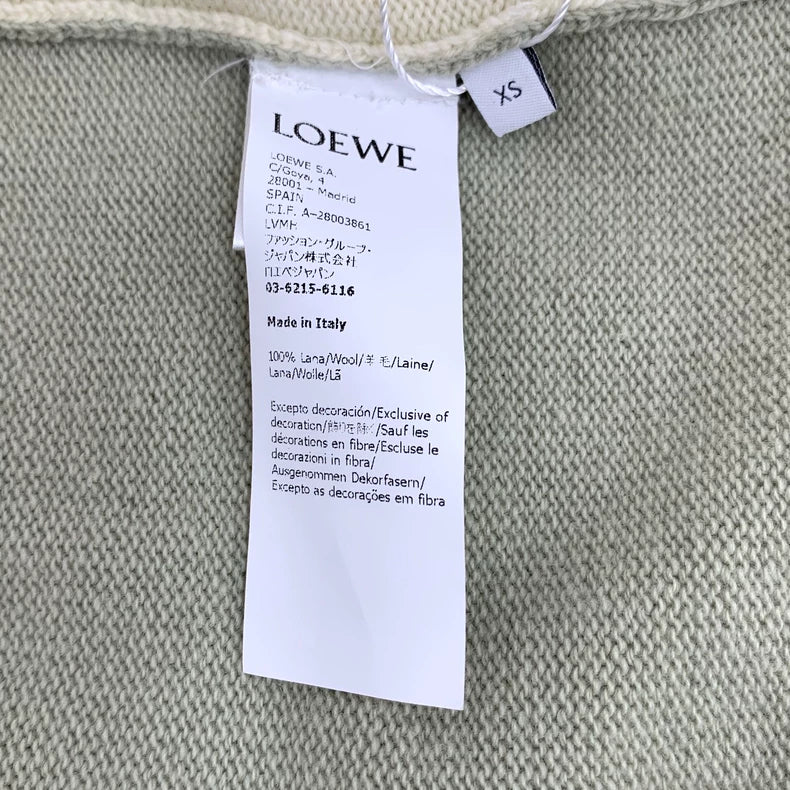 Loewe Beige Logo Embroidered Long Sleeve Polo