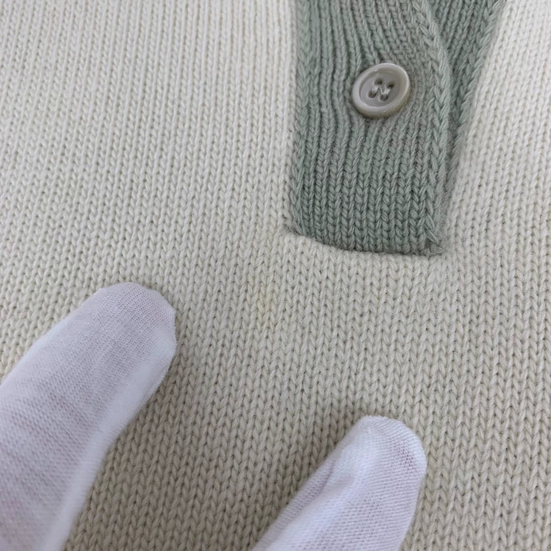 Loewe Beige Logo Embroidered Long Sleeve Polo