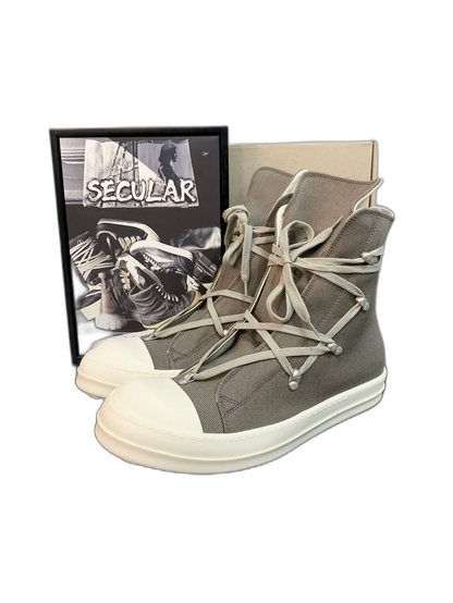 Rick Owens Canvas High-Top Shoes in Desert Color-yf