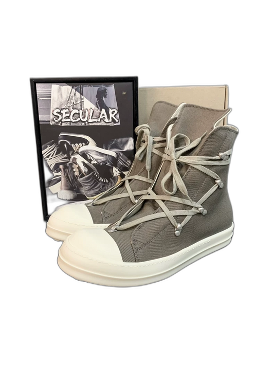 Rick Owens Canvas High-Top Shoes in Desert Color-yf