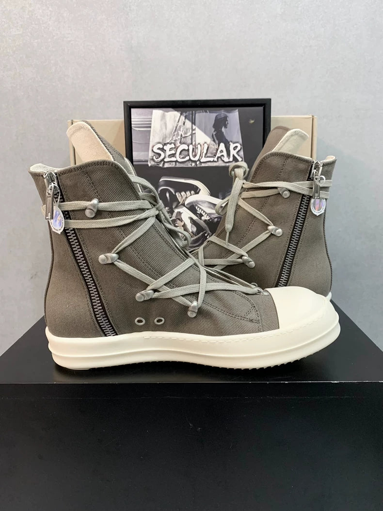 Rick Owens Canvas High-Top Shoes in Desert Color-yf