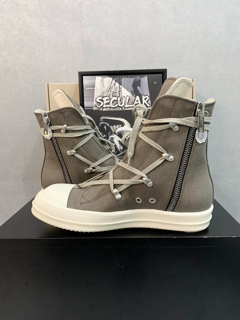 Rick Owens Canvas High-Top Shoes in Desert Color-yf