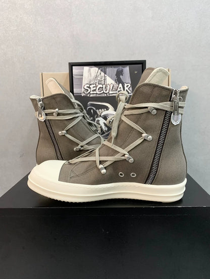 Rick Owens Canvas High-Top Shoes in Desert Color-yf