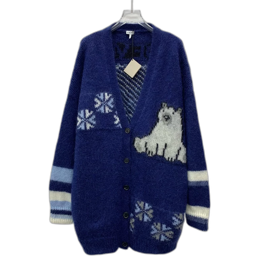 Loewe Blue Polar Bear Knitted Cardigan