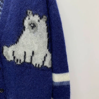 Loewe Blue Polar Bear Knitted Cardigan