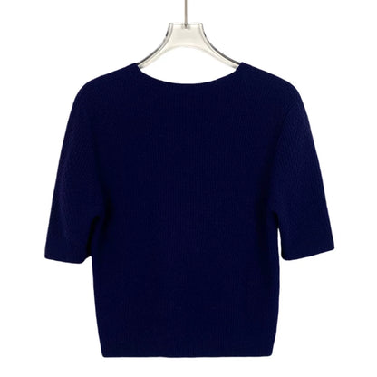 Gucci Blue Apple Embroidered Knit Sweater