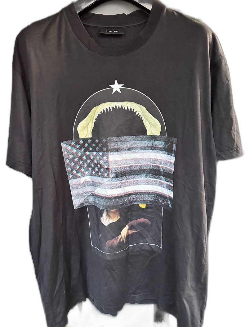 Givenchy Shark Print Flag T-shirt
