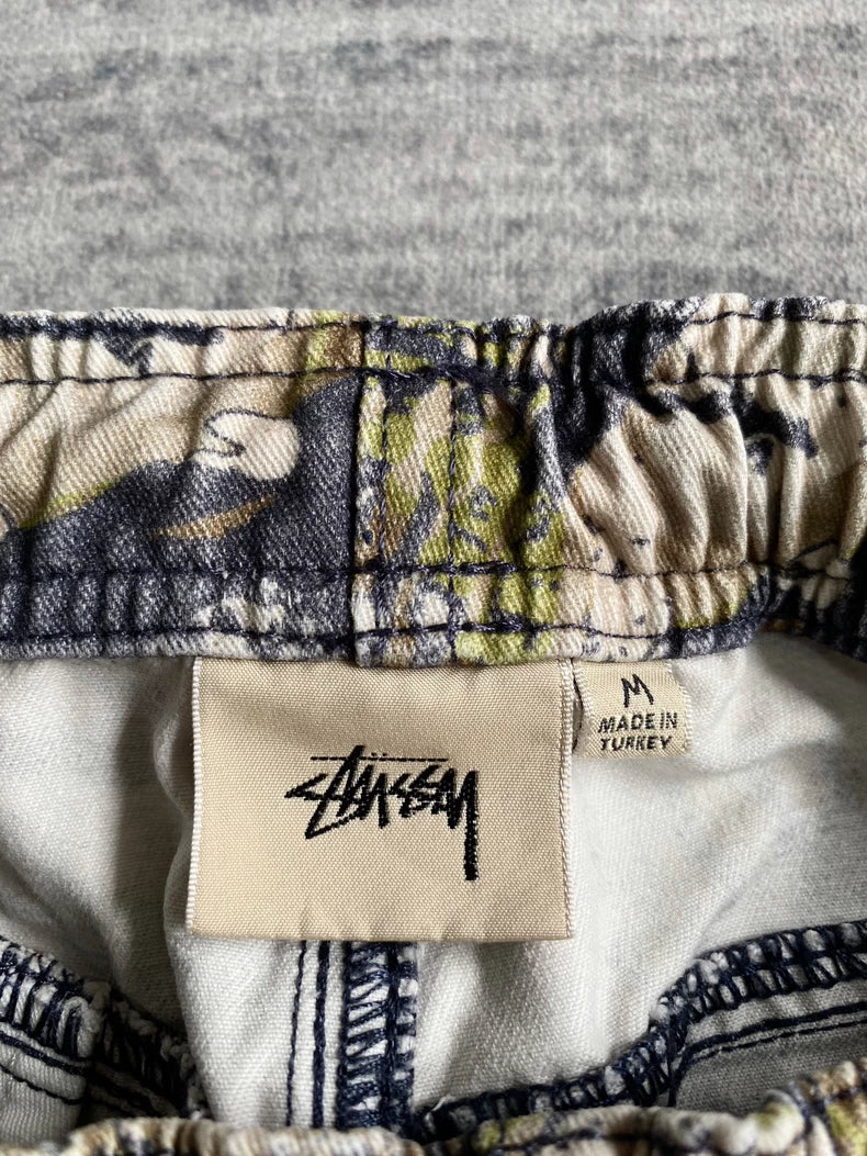 Stussy Camouflage Shorts with Tie-Dye Effect-zp