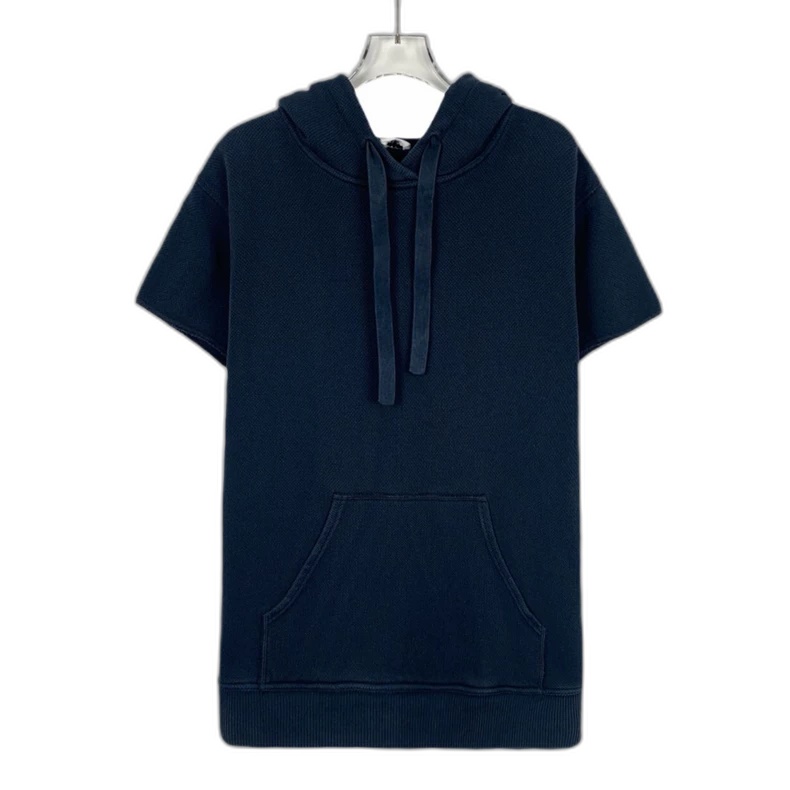 Christian Dior Dark Blue Logo Hooded T-Shirt