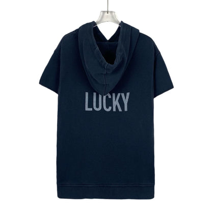 Christian Dior Dark Blue Logo Hooded T-Shirt