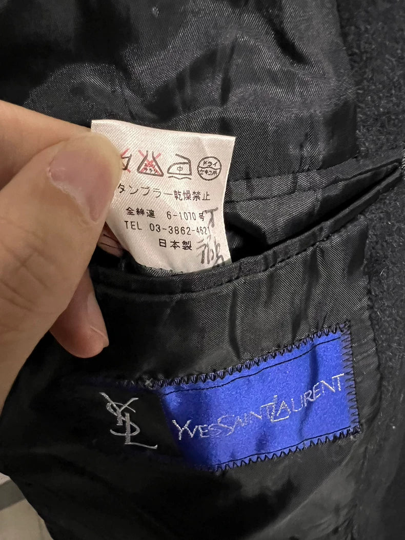 Vintage Yves Saint Laurent Black Wool Coat
