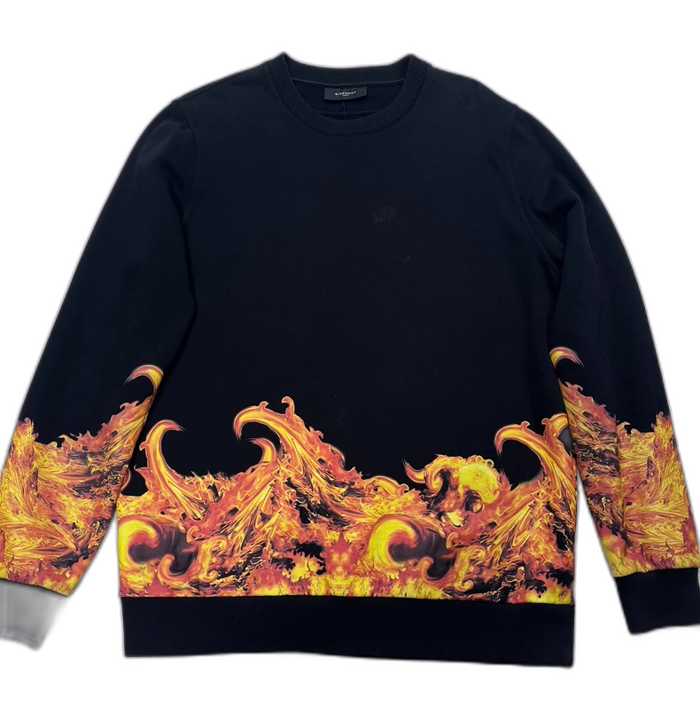 Givenchy Black Flame Sweatshirt Size S