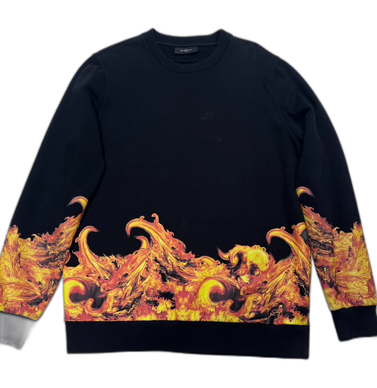 Givenchy Black Flame Sweatshirt Size S