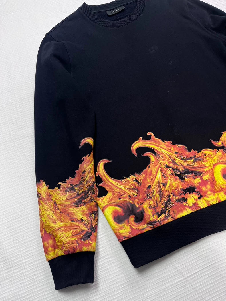 Givenchy Black Flame Sweatshirt Size S