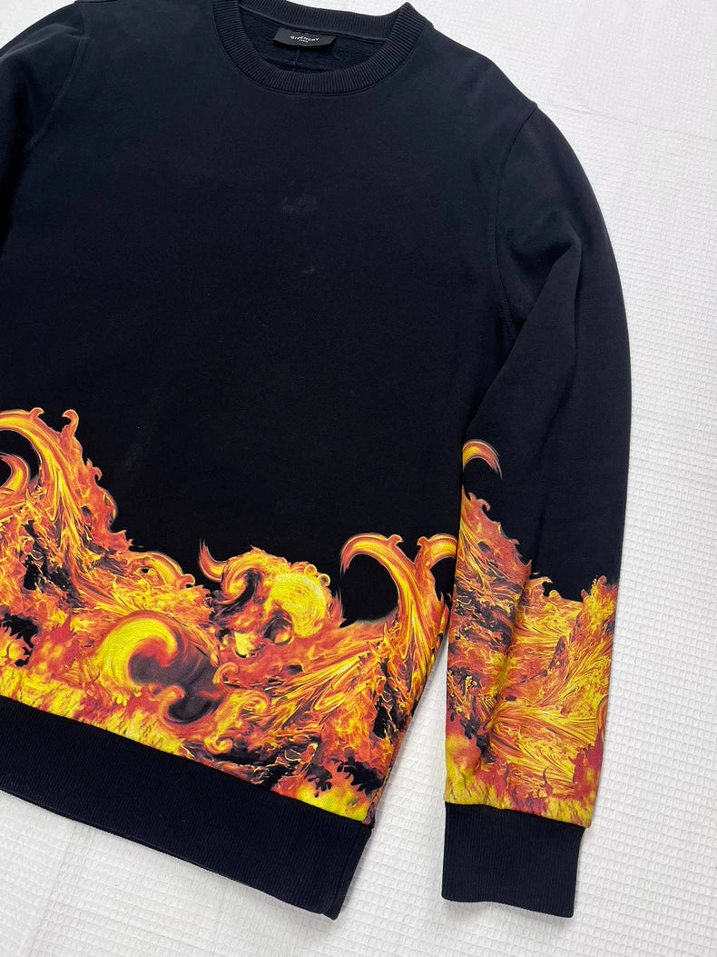 Givenchy Black Flame Sweatshirt Size S