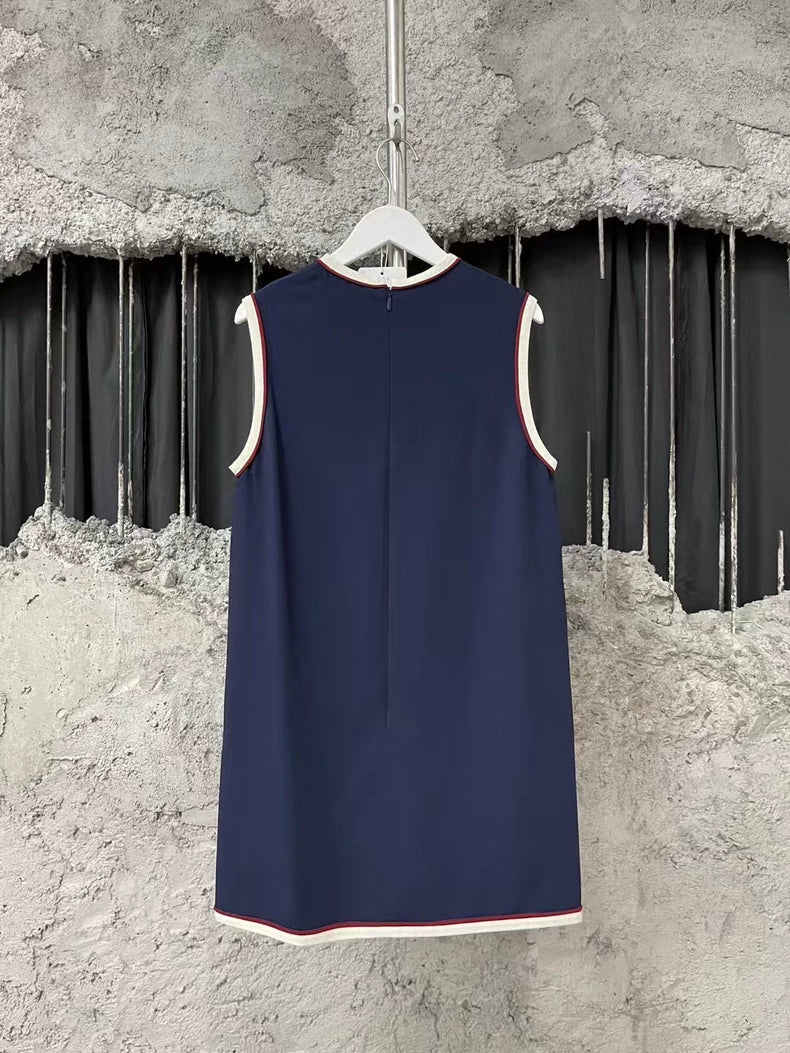 Gucci Sleeveless Dress in Navy Color