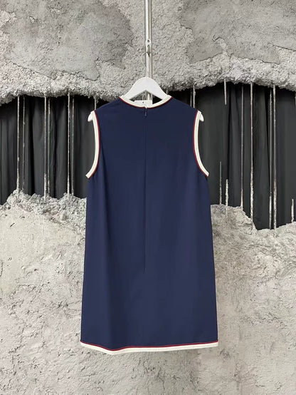 Gucci Sleeveless Dress in Navy Color