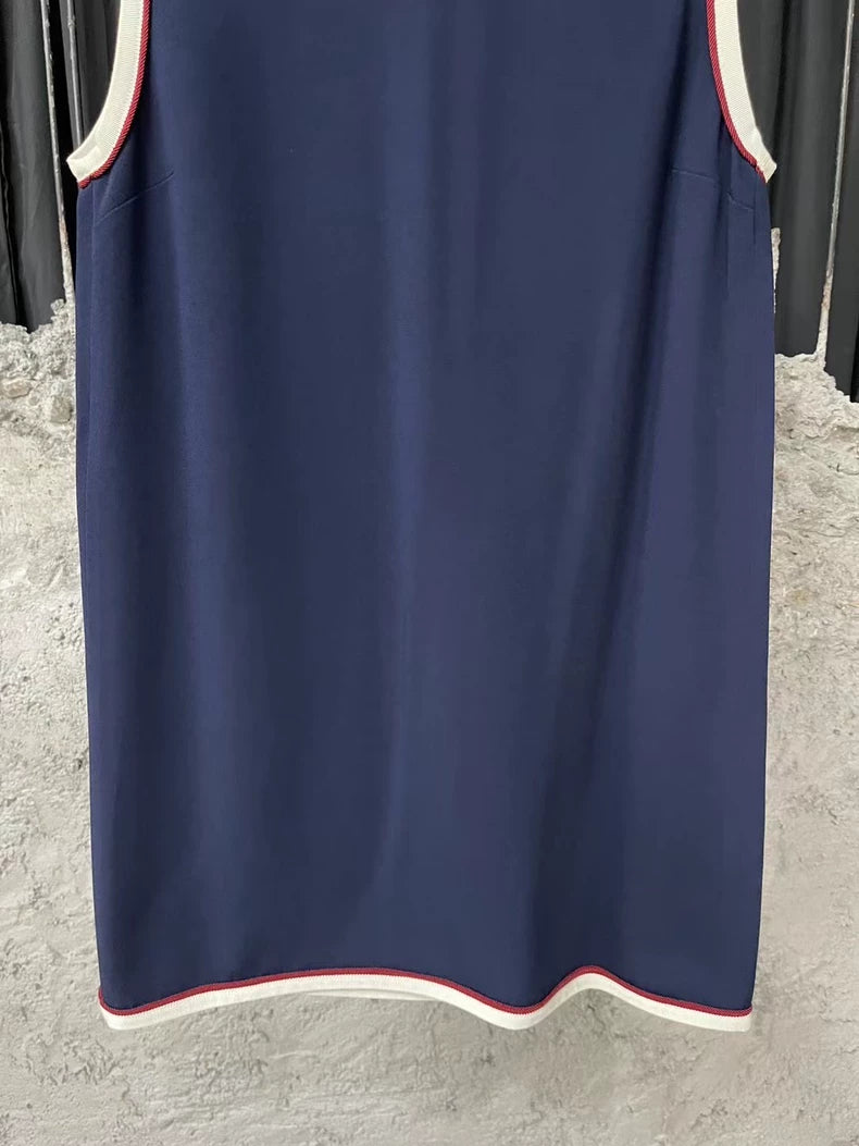 Gucci Sleeveless Dress in Navy Color