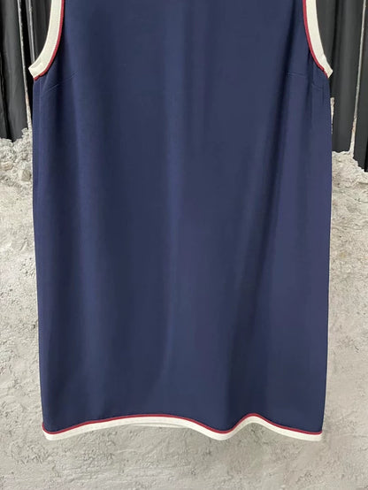 Gucci Sleeveless Dress in Navy Color