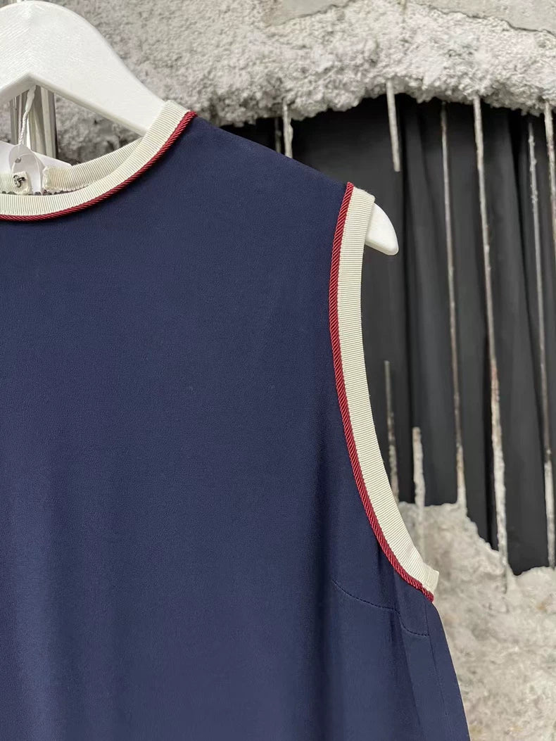 Gucci Sleeveless Dress in Navy Color