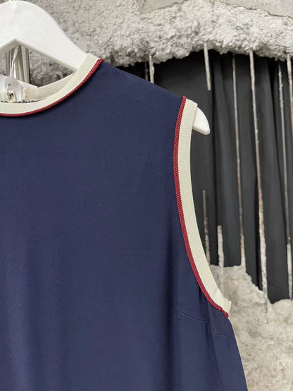 Gucci Sleeveless Dress in Navy Color