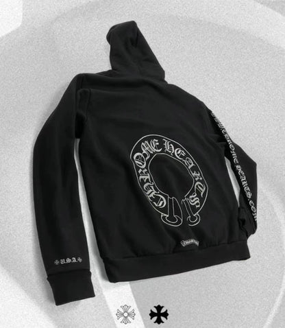 Chrome Hearts Black Silver Glitter Hoodie