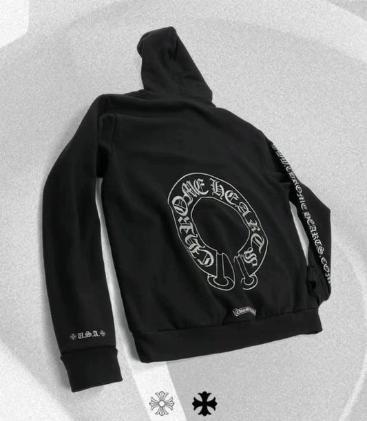Chrome Hearts Black Silver Glitter Hoodie