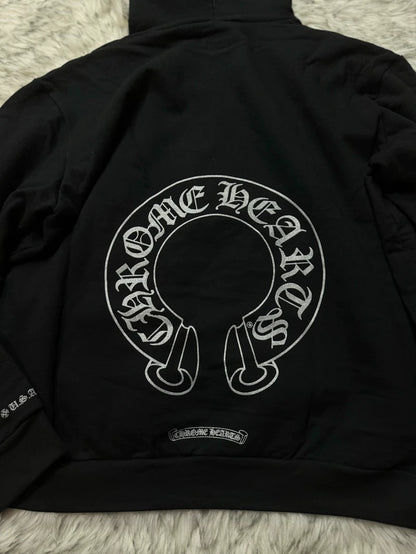 Chrome Hearts Black Silver Glitter Hoodie
