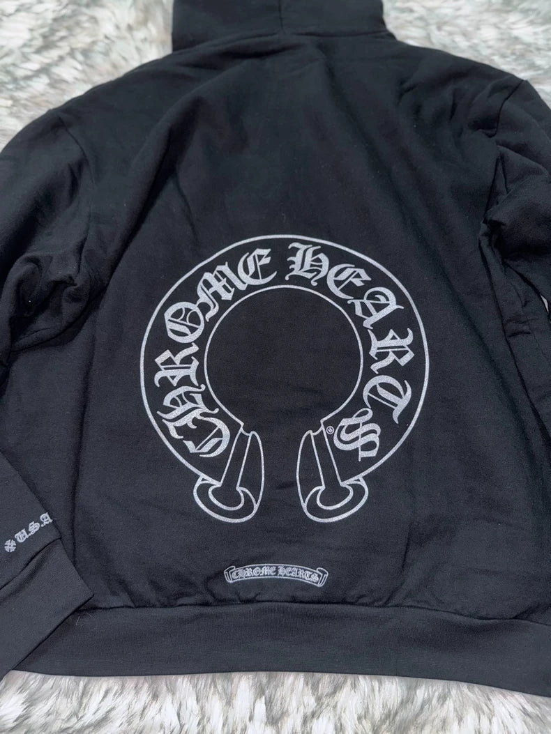 Chrome Hearts Black Silver Glitter Hoodie
