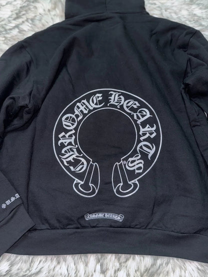 Chrome Hearts Black Silver Glitter Hoodie