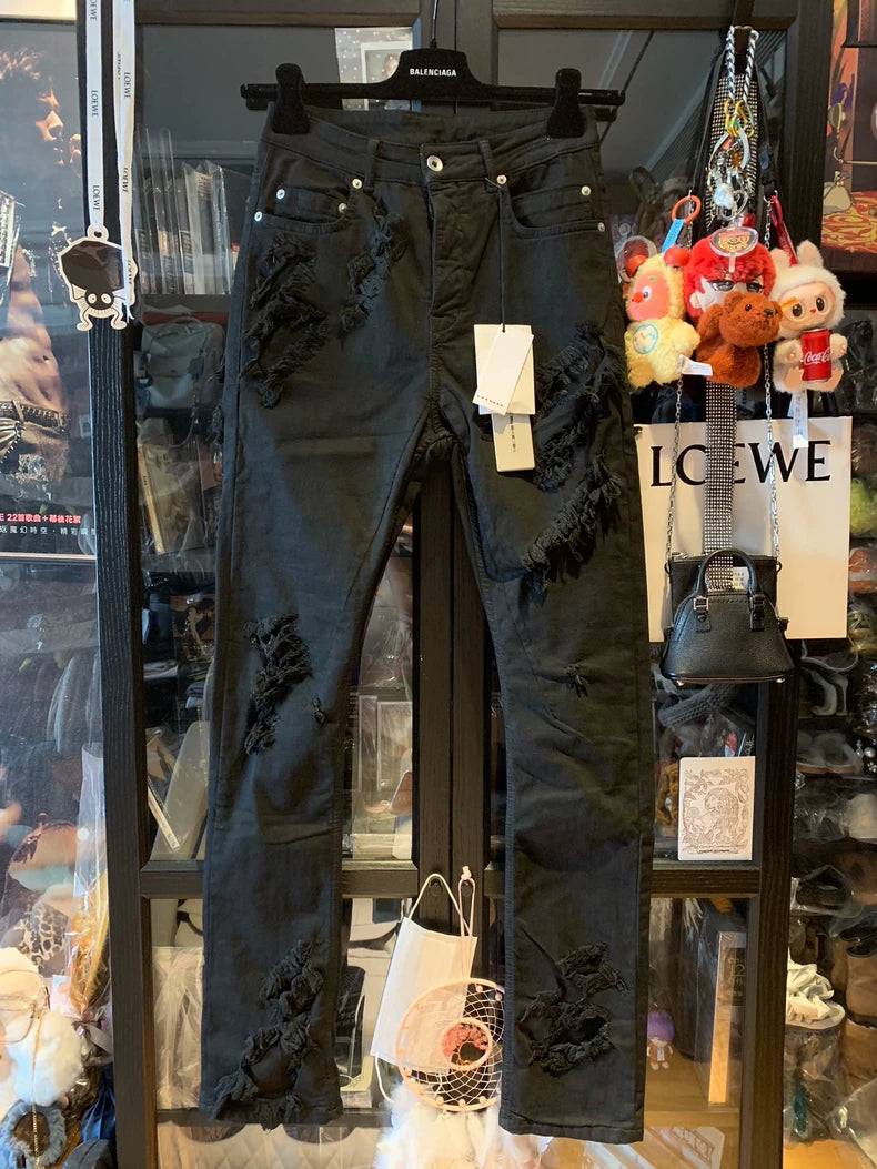 Rick Owens DRKSHDW Black Distressed Jeans