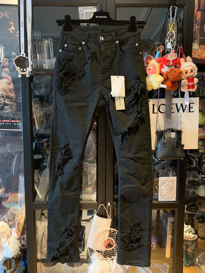 Rick Owens DRKSHDW Black Distressed Jeans