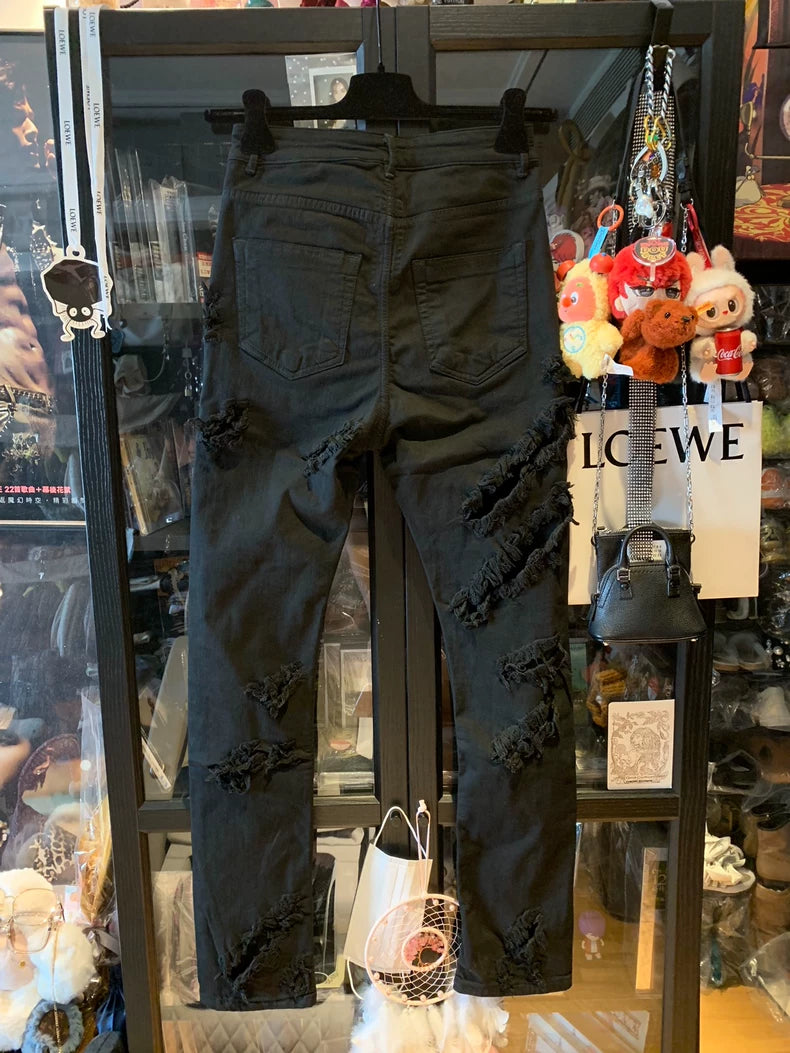 Rick Owens DRKSHDW Black Distressed Jeans