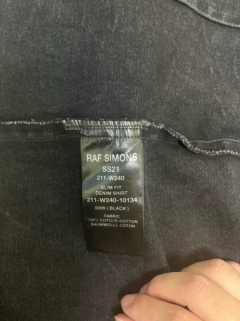 RAF SIMONS Black Denim Jacket Size M
