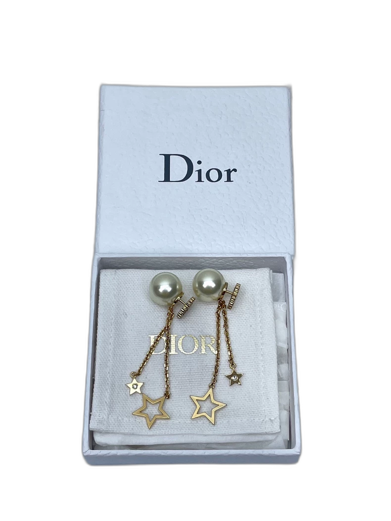 Dior Pearl Star Earrings with Tassels