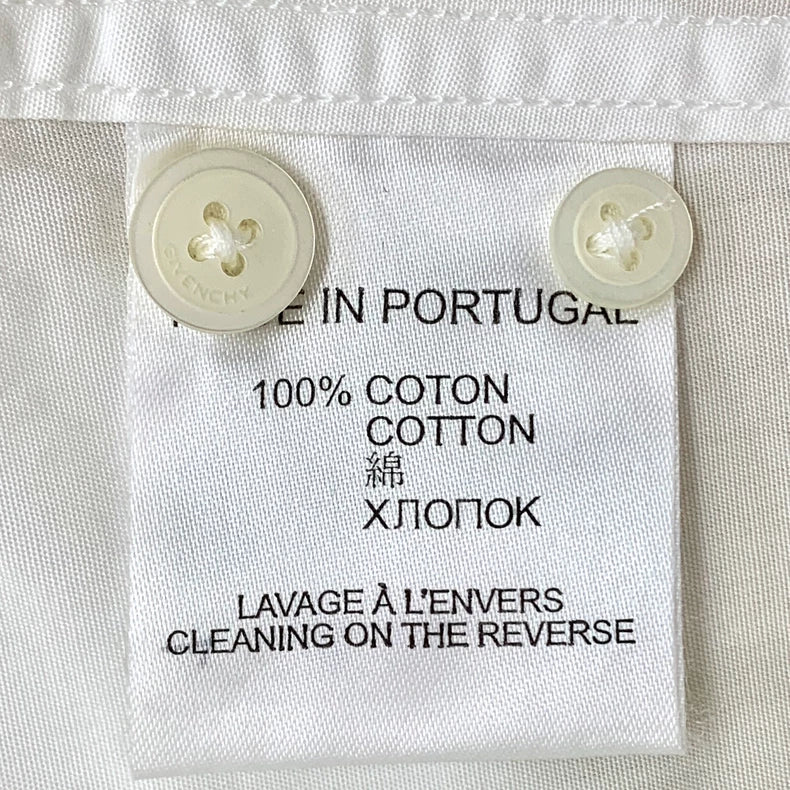 Givenchy White Cotton Long Sleeve Button-Up Shirt