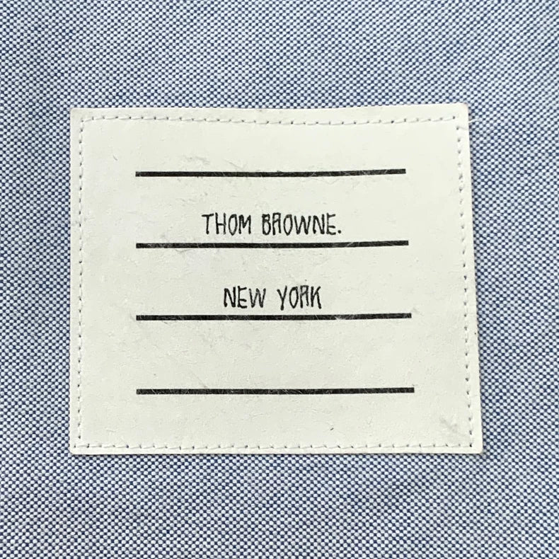 Blue Cotton Long Sleeve Button-Up Shirt