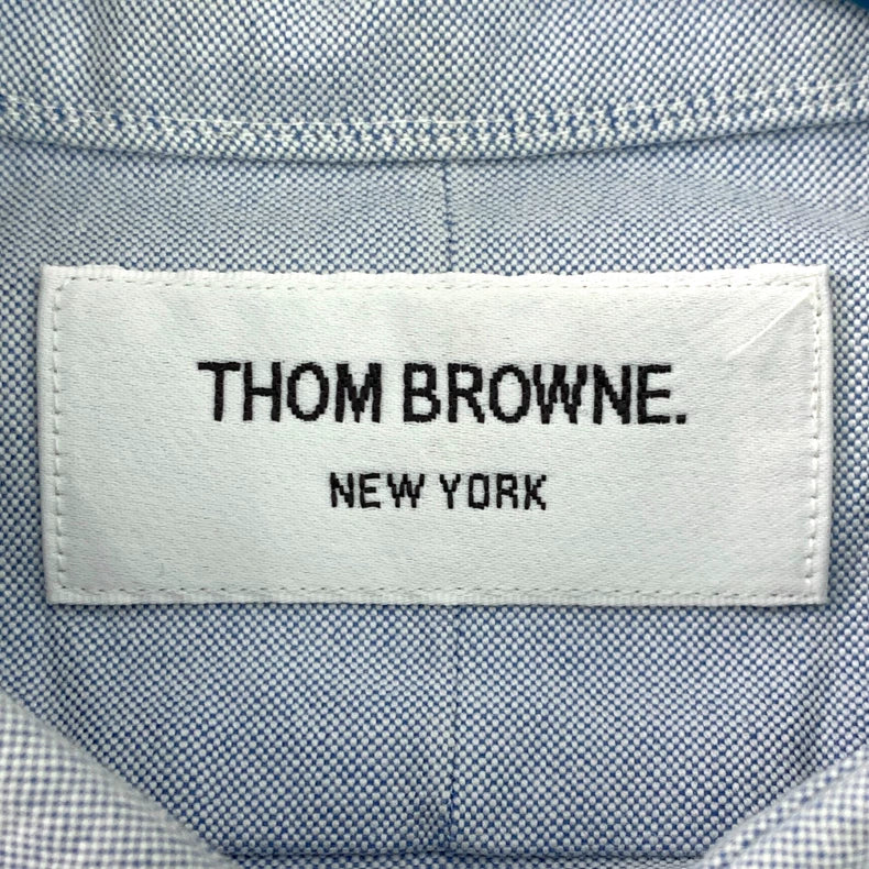 Blue Cotton Long Sleeve Button-Up Shirt