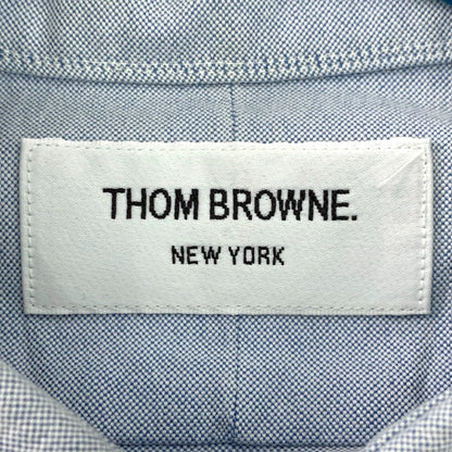 Blue Cotton Long Sleeve Button-Up Shirt