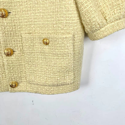 Celine Yellow Wool Knit Short Sleeve Set