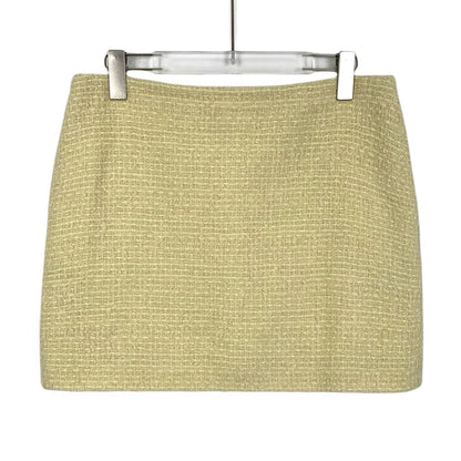 Celine Yellow Wool Knit Short Sleeve Set