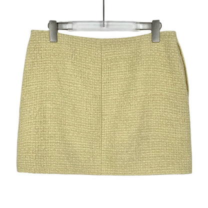Celine Yellow Wool Knit Short Sleeve Set