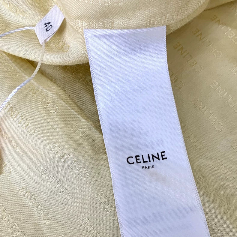 Celine Yellow Wool Knit Short Sleeve Set