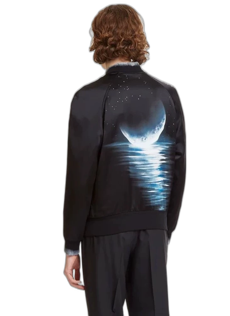 Saint Laurent Paris Moon Print Bomber Jacket