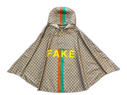 Gucci SS21 Printed Nylon Poncho Jacket