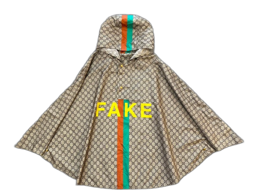 Gucci SS21 Printed Nylon Poncho Jacket