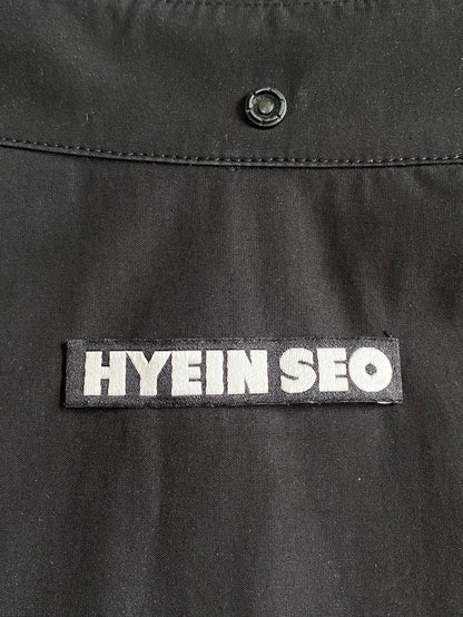 Black Pocket Shirt with Concealed Buttons-zp