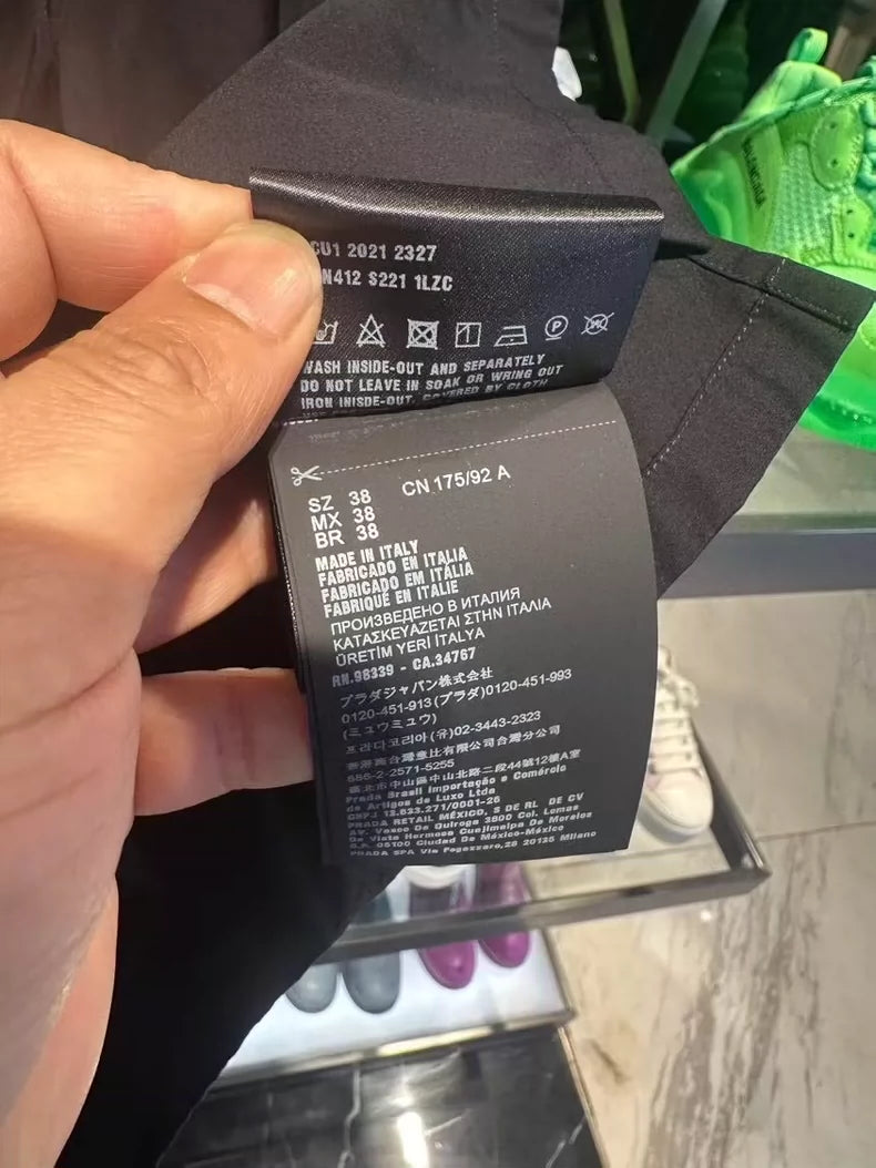 Prada Sequined Triangle Logo Shirt-zp