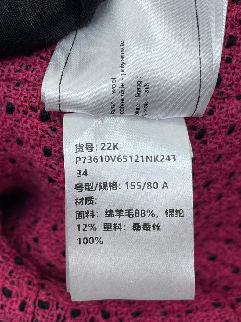 Chanel Black and Pink Tweed Jacket