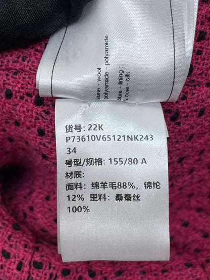 Chanel Black and Pink Tweed Jacket